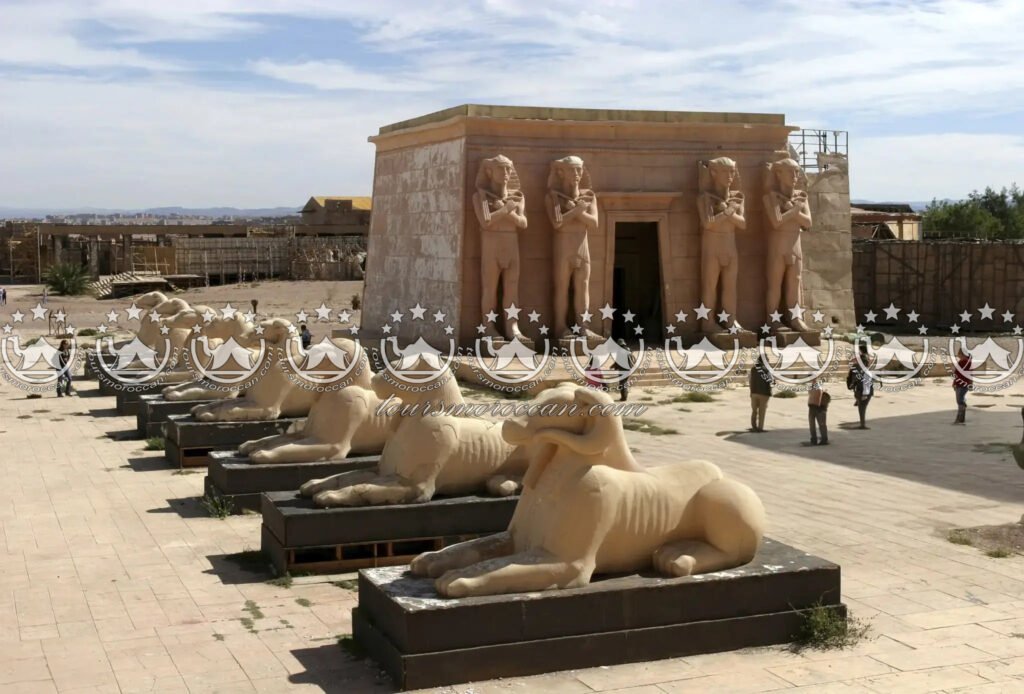 Ancient-style statues at Ouarzazate Cinema Studio Morocco